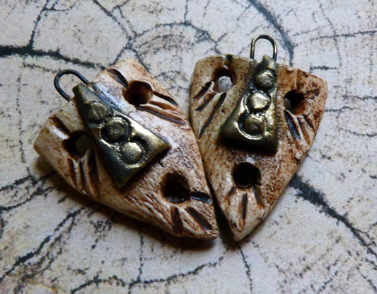 Ceramic Viking Mask Earring Charms #6