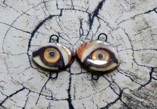 Ceramic Tigers Eyes Decal Connectors #1