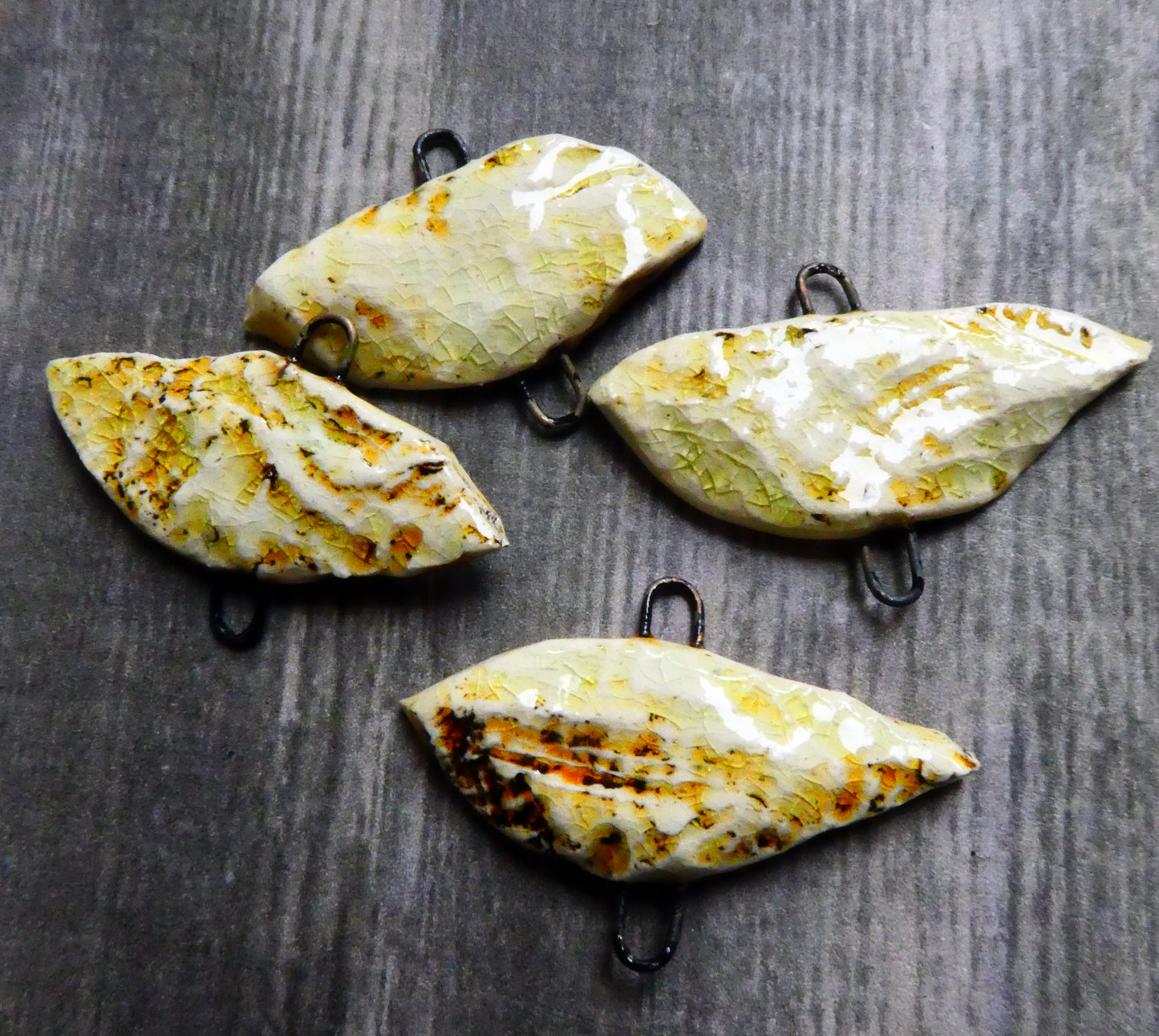 Ceramic Shell Shard Earring Connectors - Dune