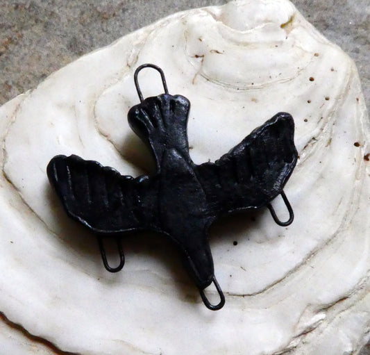 Ceramic Crow Necklace Connector