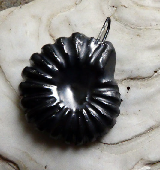 Ceramic Ammonite Pendant - Pewter