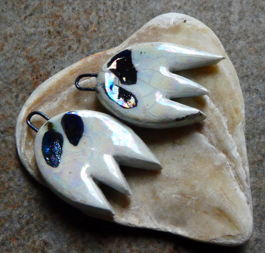 Porcelain Mother of Pearl Ghostie Earring Charms -Gloss