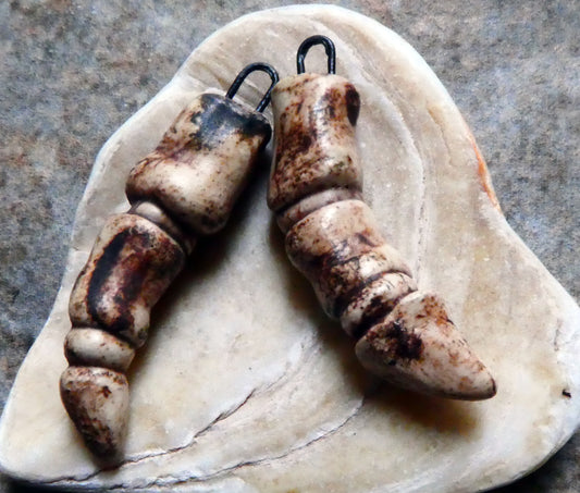 Ceramic Skeleton Fingers Earring Charms