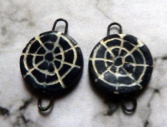 Ceramic Cobweb Earring Connectors