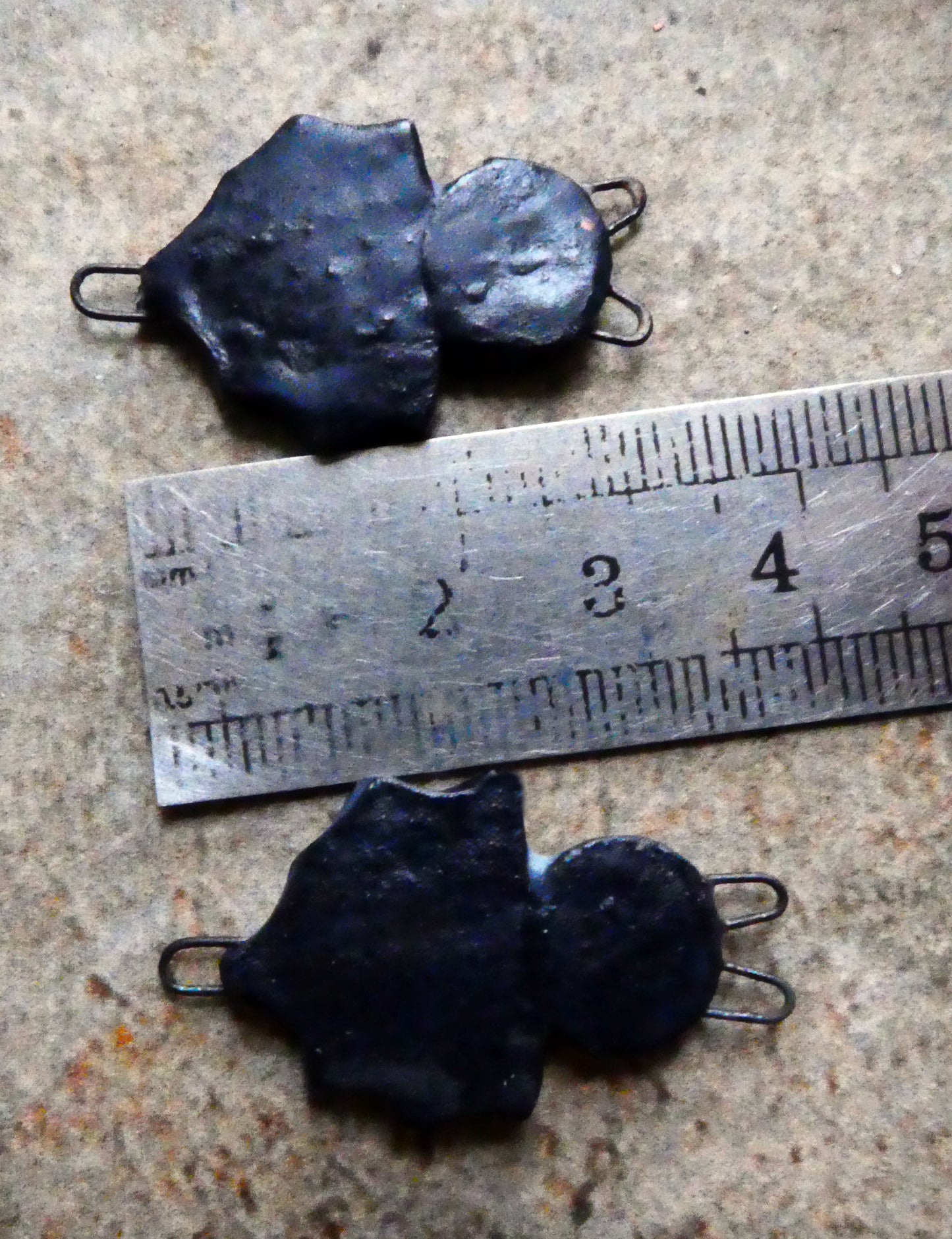 Ceramic Bat Earring Connectors - Matte and Copper