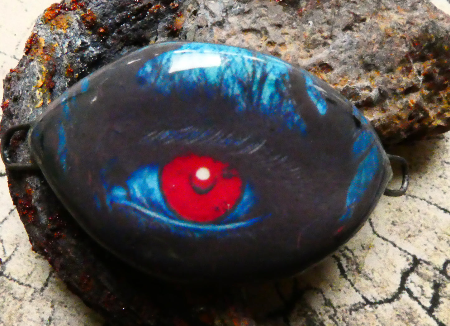 Ceramic Spooky Eye Decal Bracelet Focal