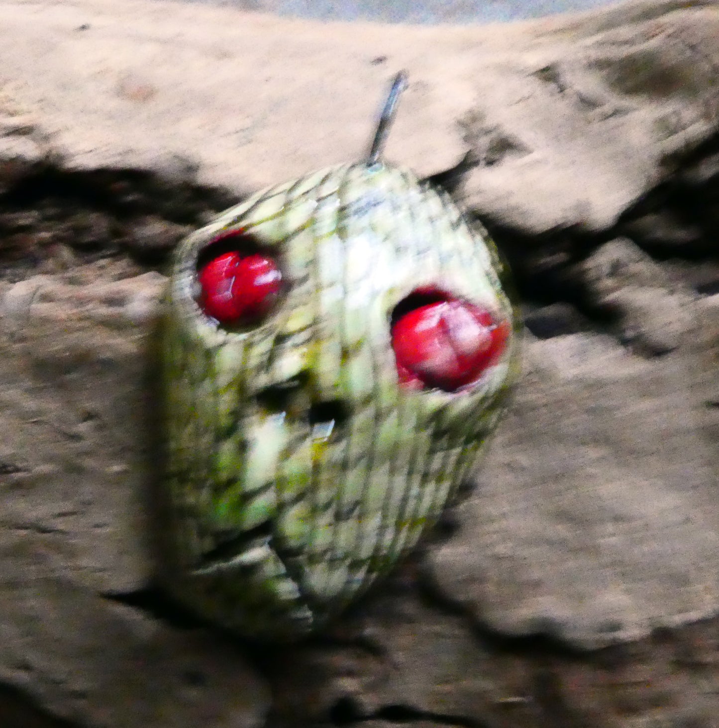 Ceramic Reptile Man Head Pendant