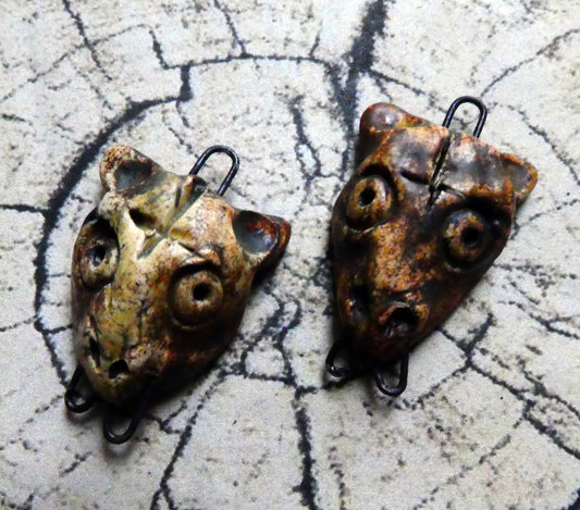 Ceramic Voodoo Stapled Head Charms #7