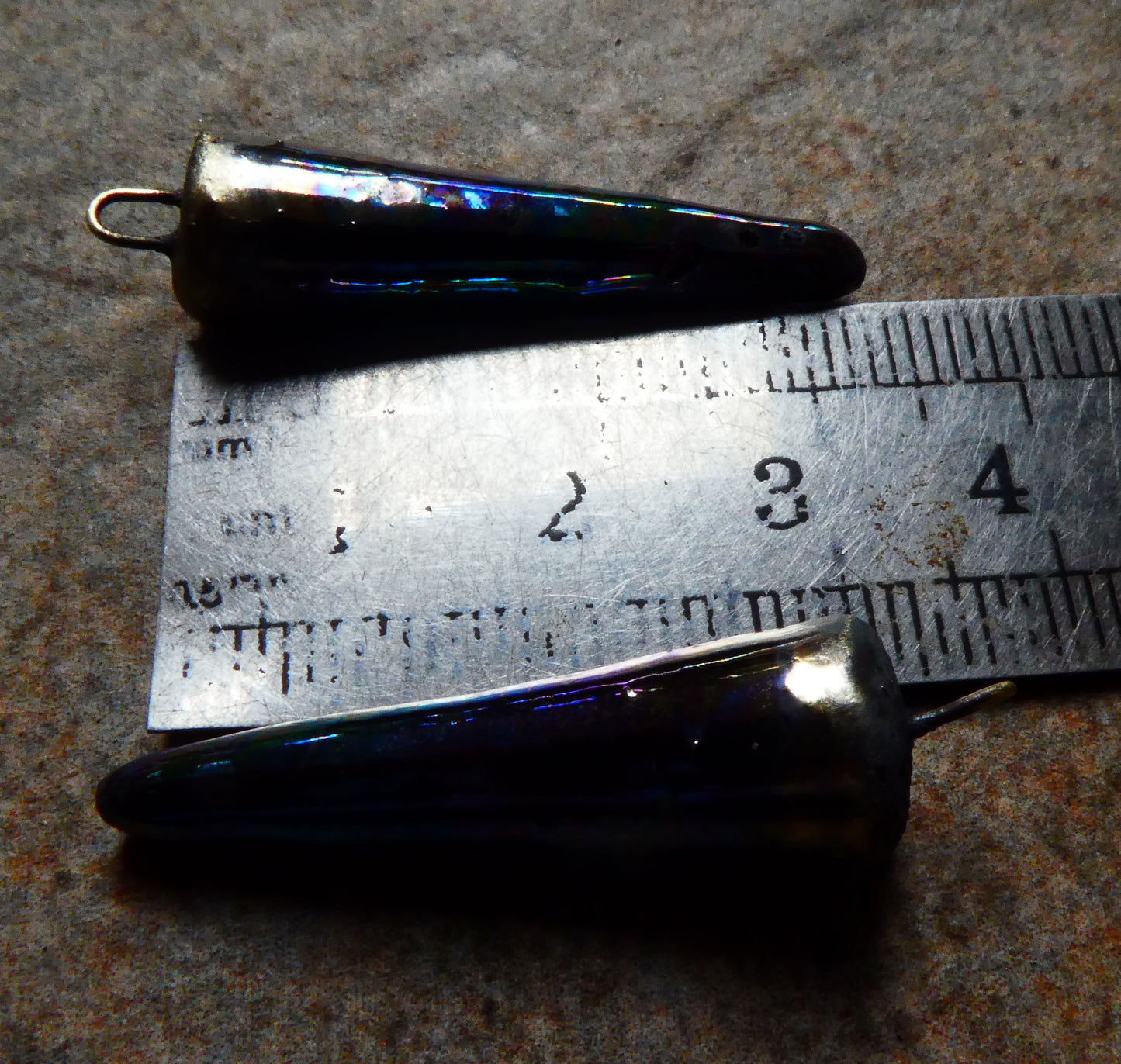 Black Crackly Spikes Earring Charms -Mother of Pearl Lustre