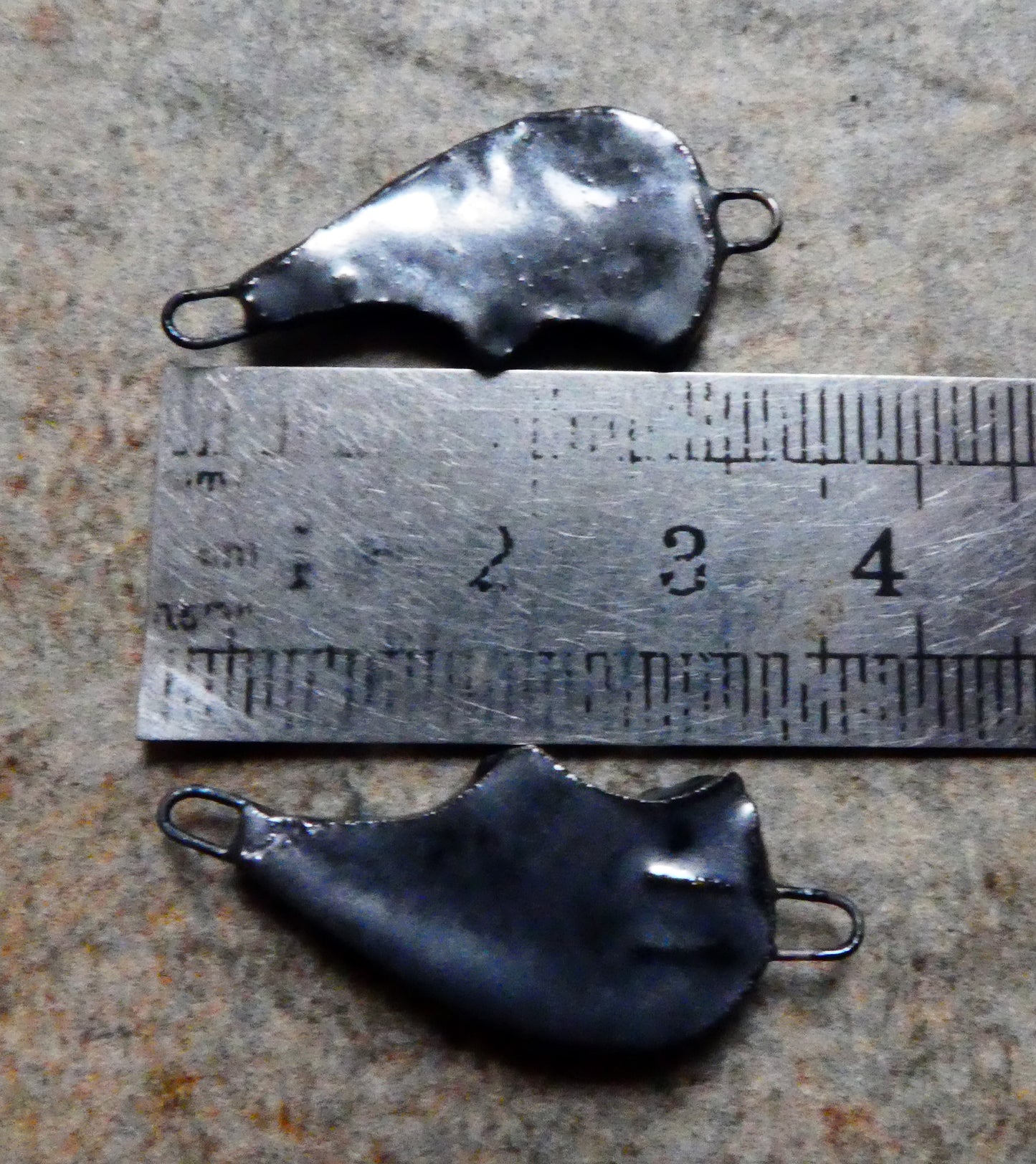 Ceramic Bat Wing Earring Connectors -Pewter