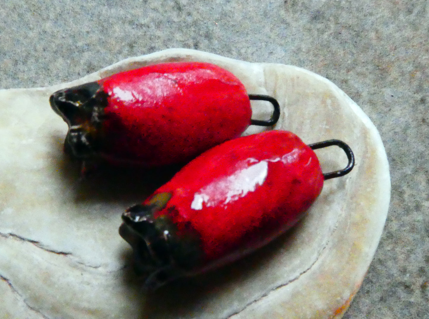 Ceramic Rosehip Earring Charms