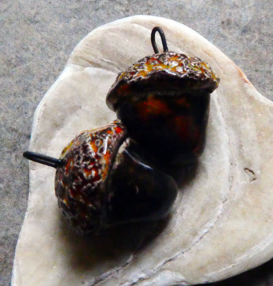 Ceramic Acorn Earring Charms