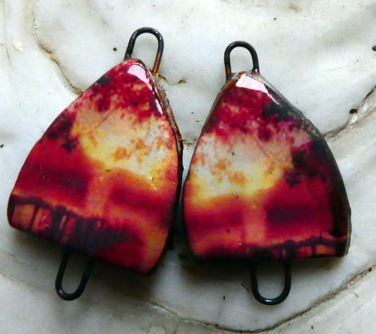 Ceramic Autumn Scenes Earring Connectors #4