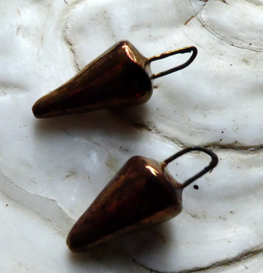Ceramic Little Spikelet Drops - Bronze Lustre