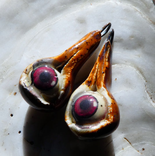 Ceramic Decal Eyes Earring Dangles #6