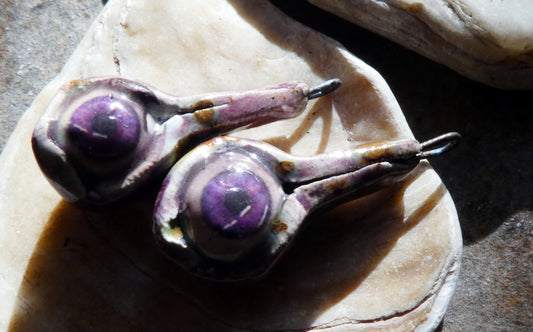 Ceramic Decal Eyes Earring Dangles #2