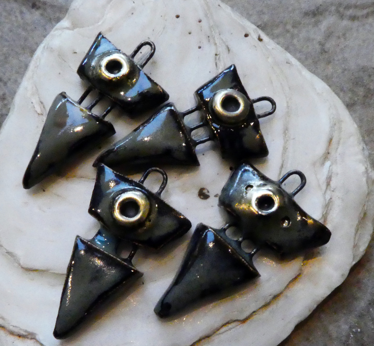 Ceramic Split Dagger Earring Charms - Night Sky