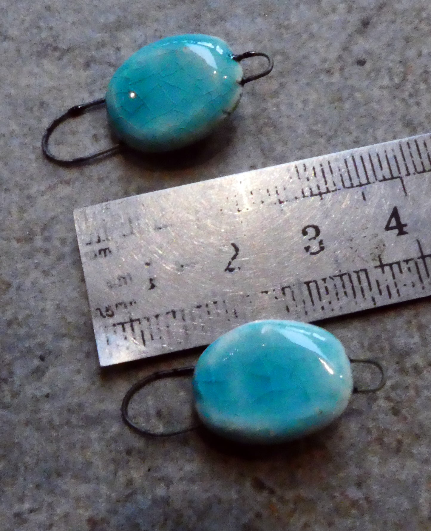 Ceramic Hoopy Rivet Earring Connectors - Topaz