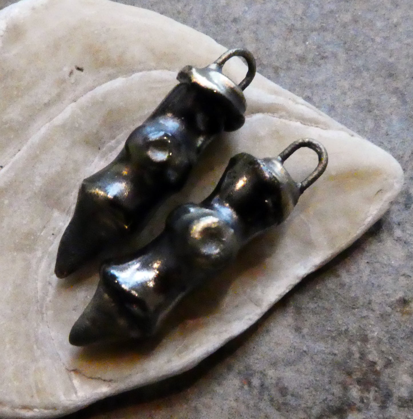 Ceramic Pointy Barrel Earring Charms -Gloria