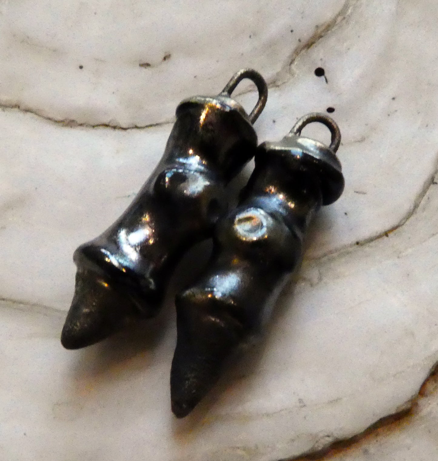 Ceramic Pointy Barrel Earring Charms -Gloria