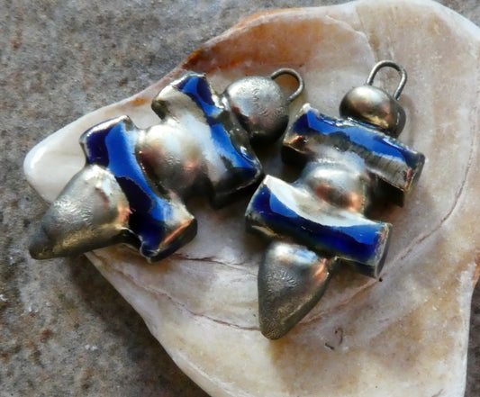 Ceramic Viking Stick and Ball Earring Charms