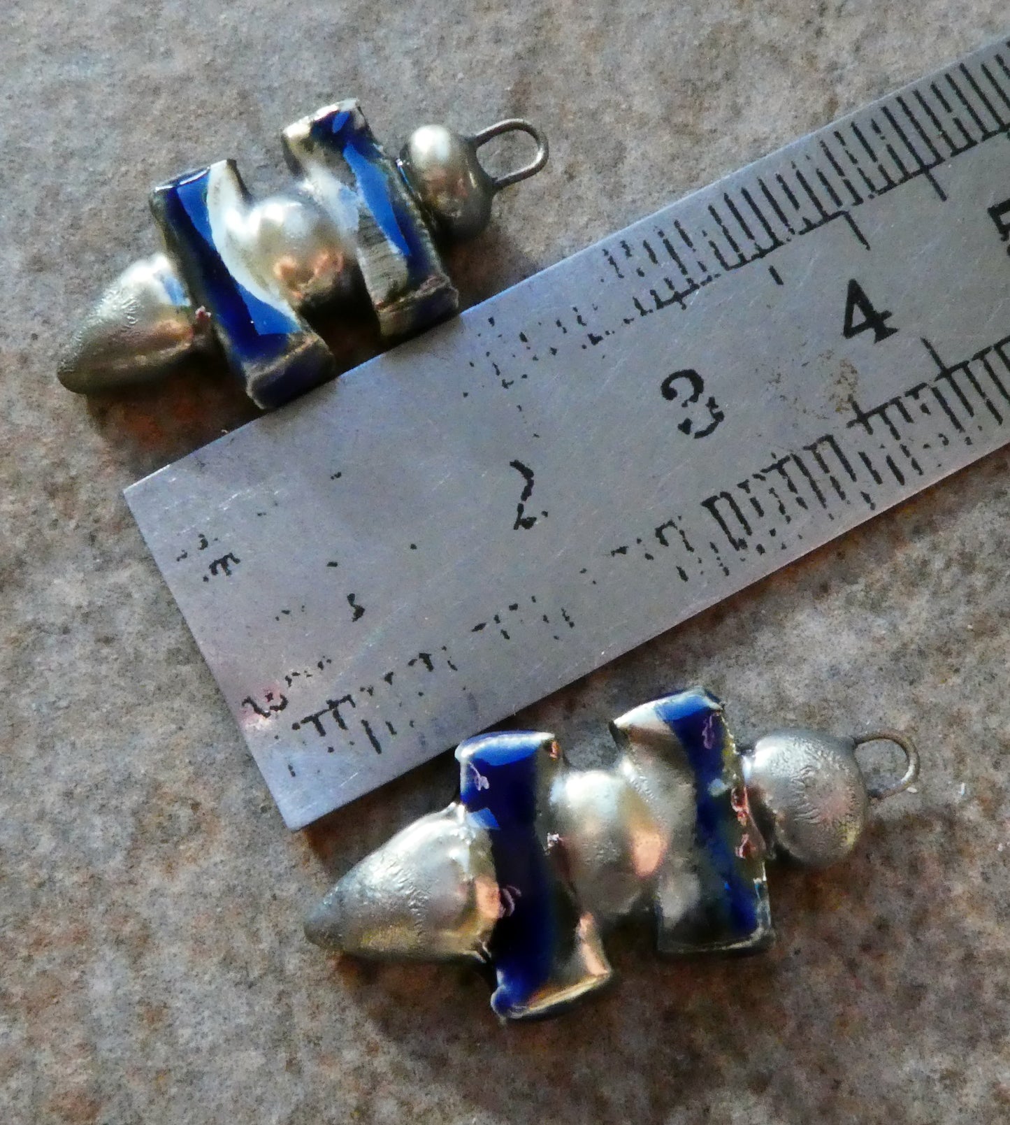 Ceramic Viking Stick and Ball Earring Charms