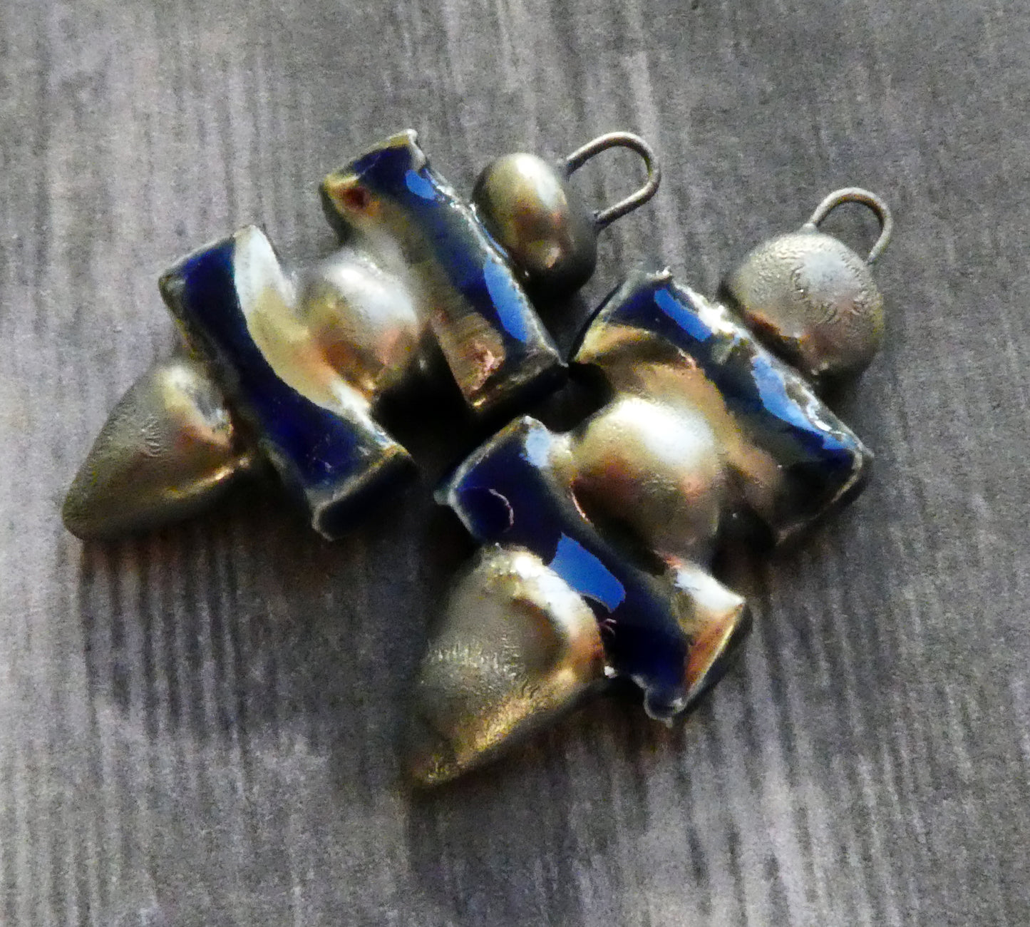 Ceramic Viking Stick and Ball Earring Charms