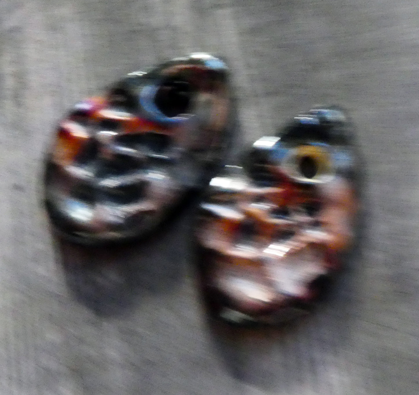 Ceramic Textured Scorched Slice Earring Charms - Gloria