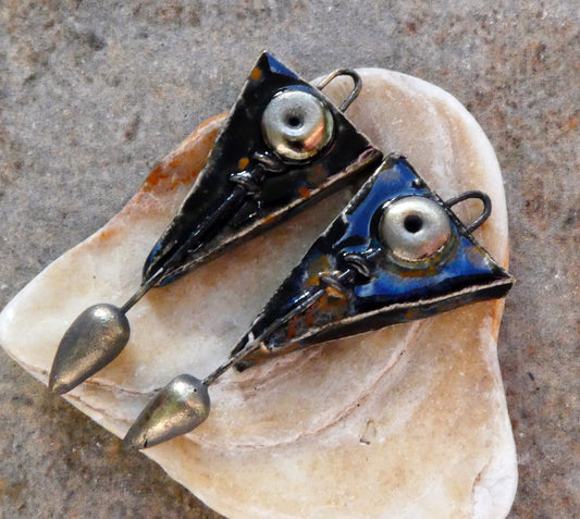 Ceramic Stitched Dagger Earring Charms -Eternal Galaxy