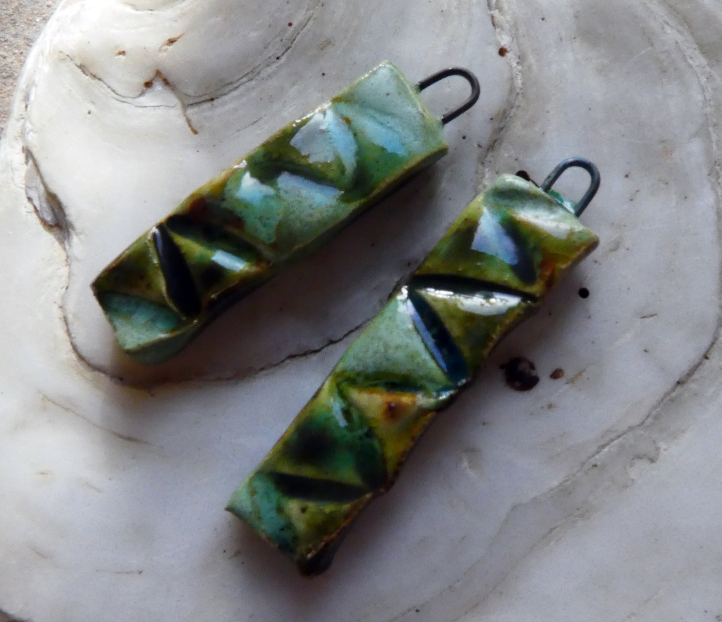 Ceramic Textured Stick Earring Charms - #3