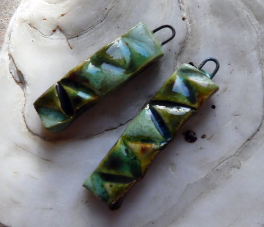 Ceramic Textured Stick Earring Charms - #3