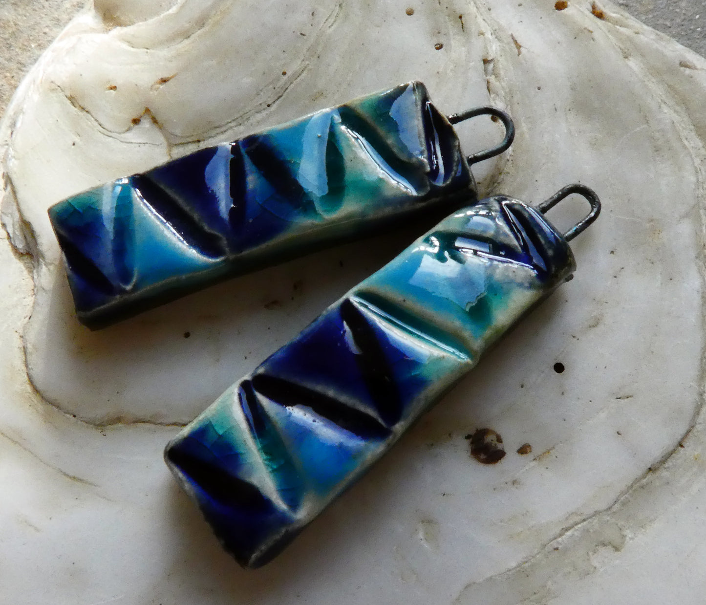 Ceramic Textured Stick Earring Charms - #4