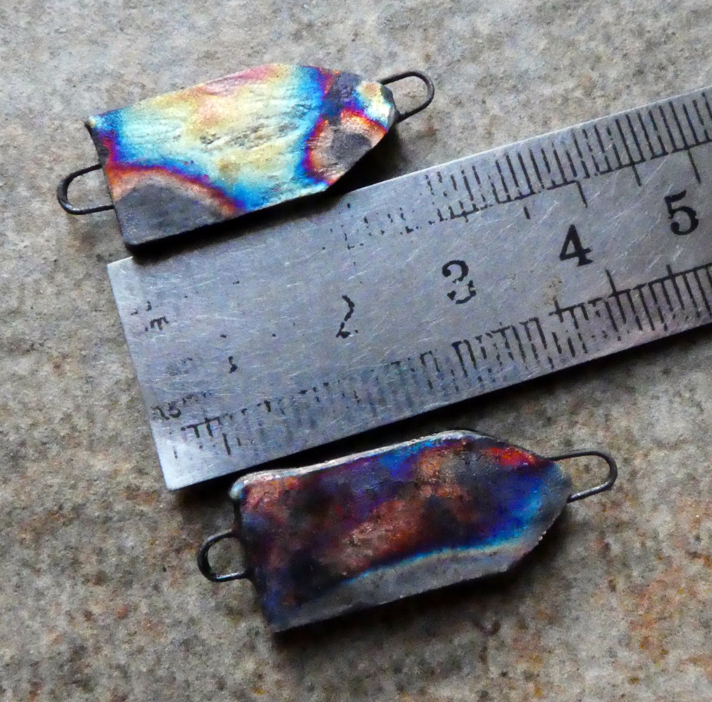 Ceramic Gaudi Stained Glass Decal Long Arch Earring Connectors-#2