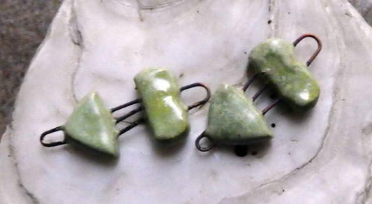 Ceramic Little Heart Earring Connectors- Mint