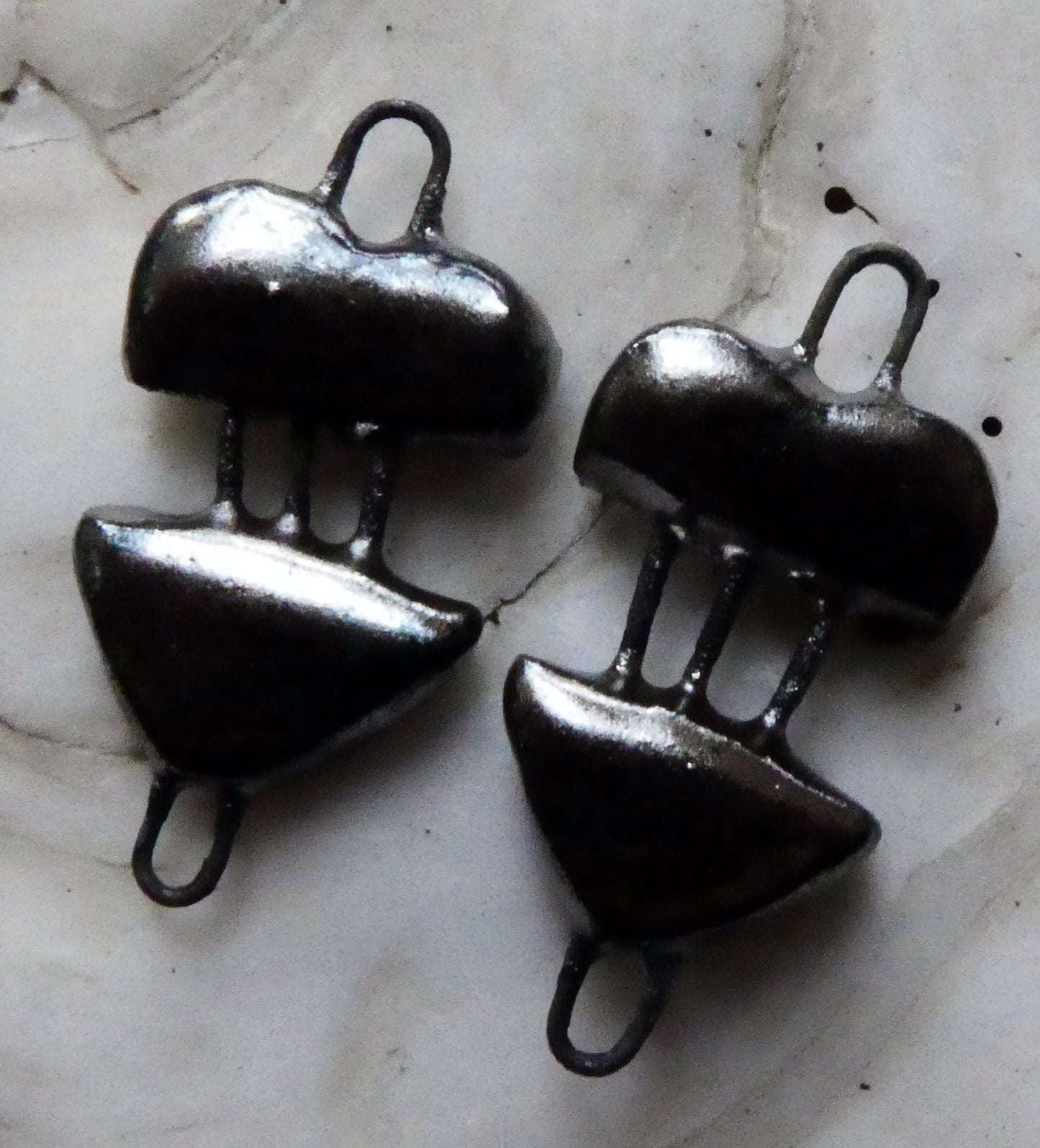 Ceramic Little Heart Earring Connectors-Gloria