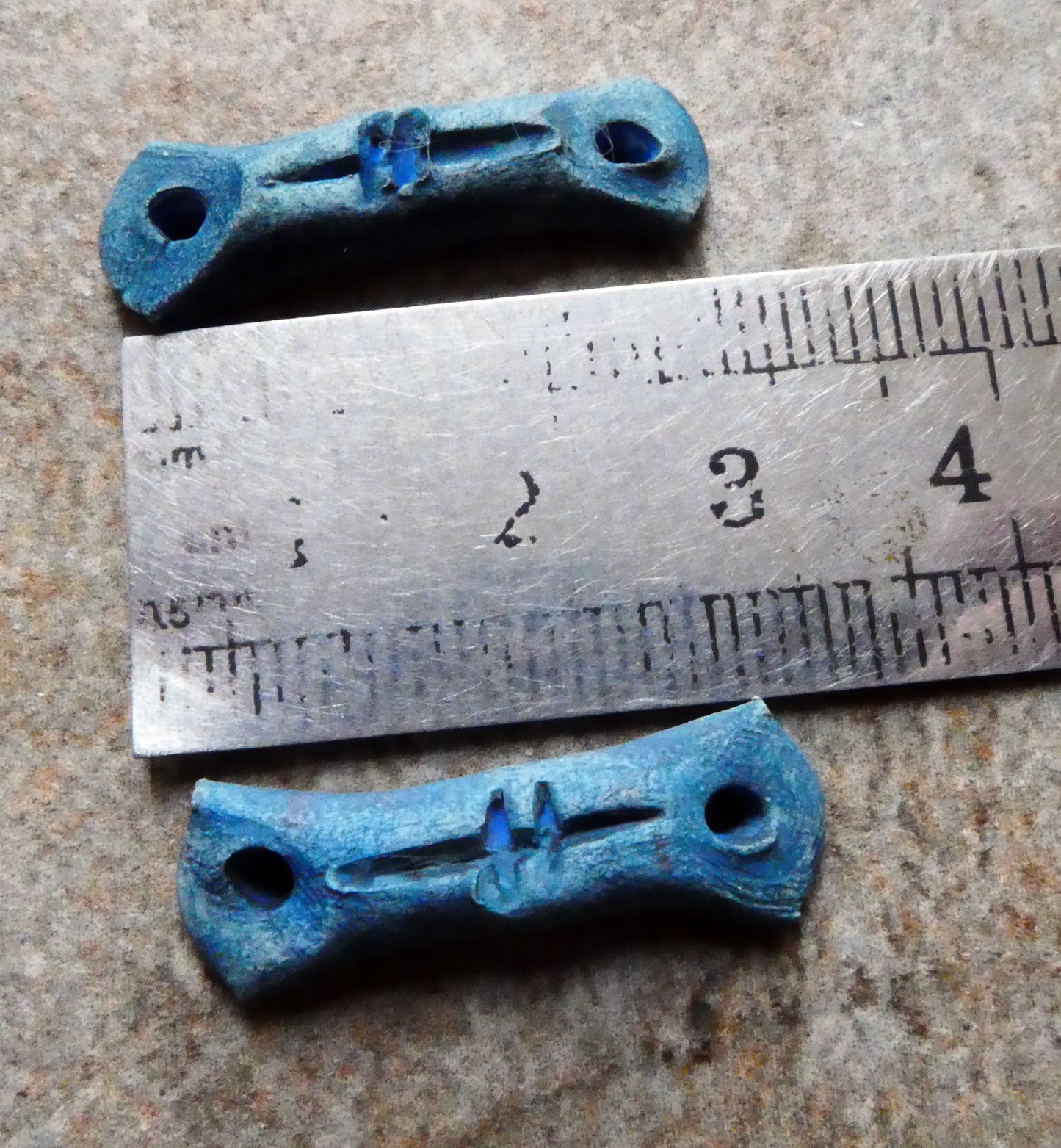 Ceramic Bone Earring Connectors - Blue