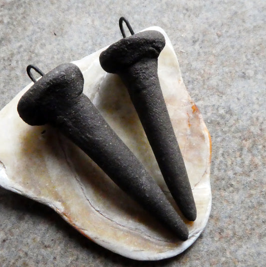 Ceramic Black Nail Earring Charms