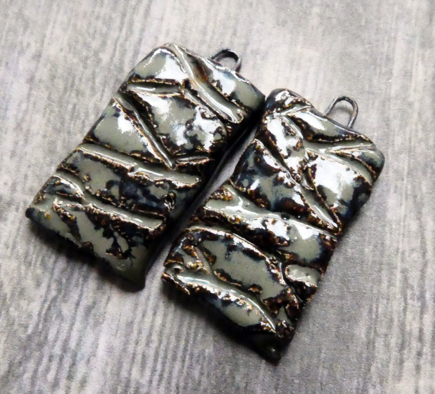 Ceramic Slate Wall Earring Charms #2 - Night Sky