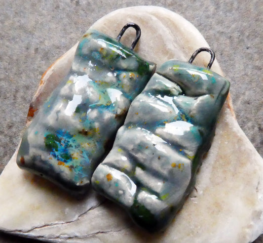 Ceramic Dry Stone Wall Earring Charms - Mountain Moss