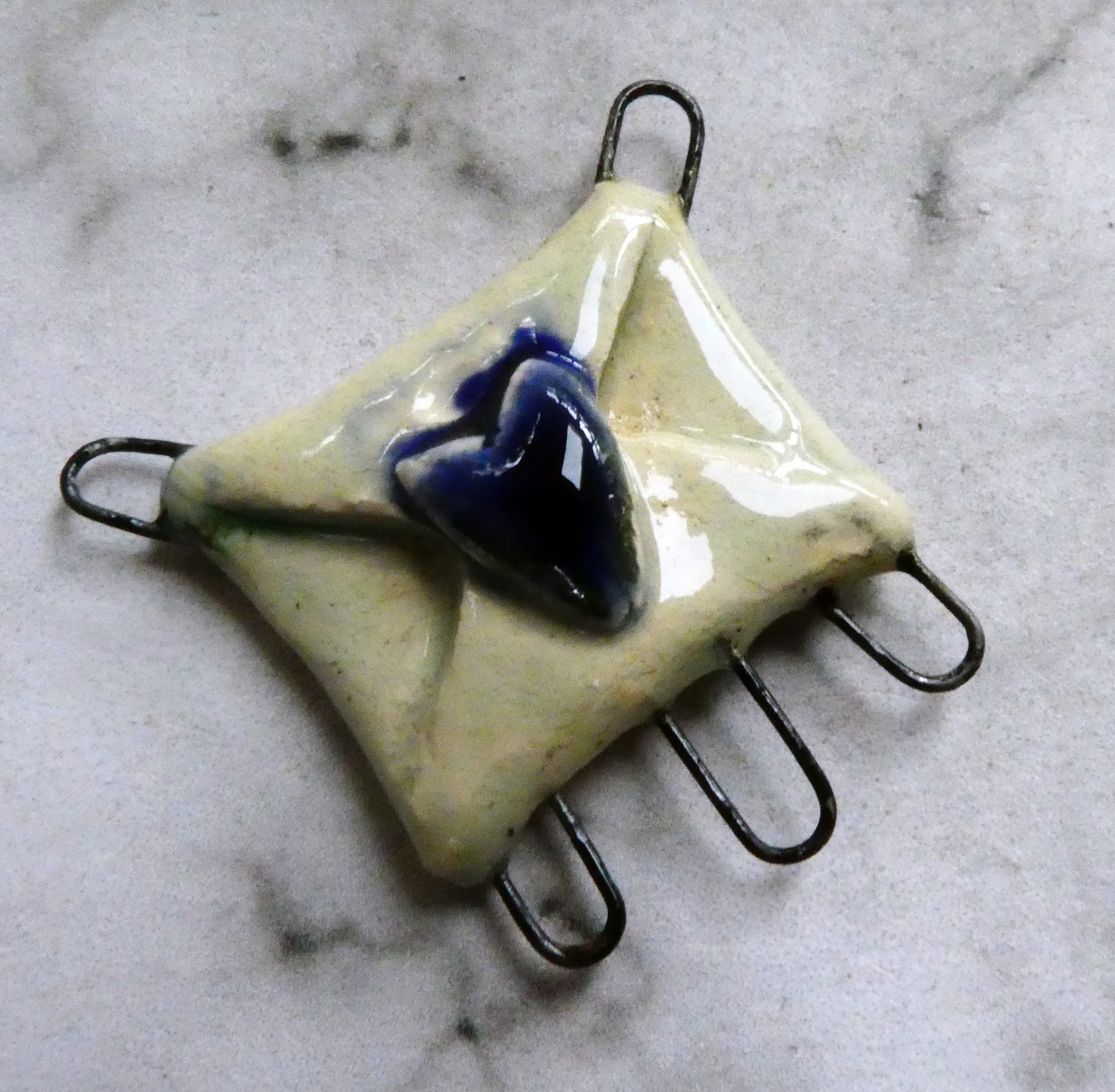 Ceramic Envelope Single Connector - Mirror Blue