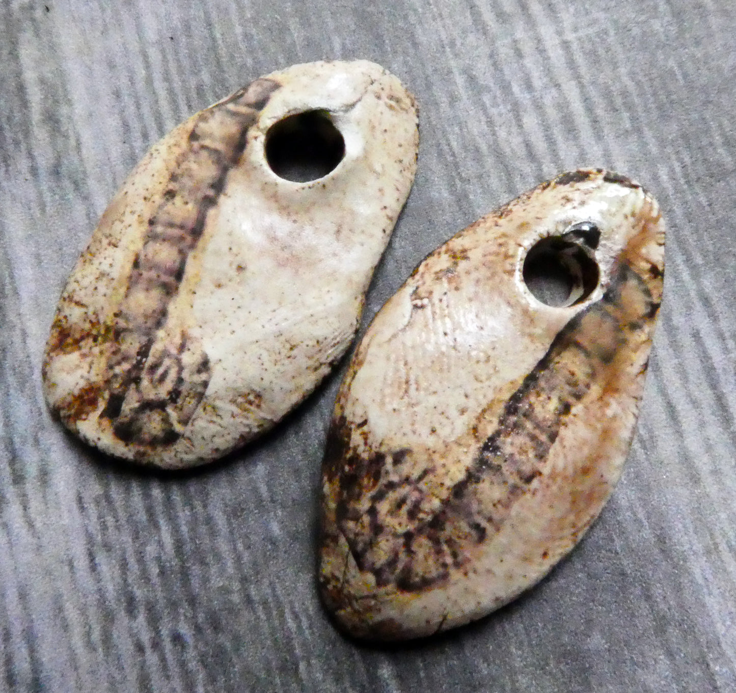 CeramicFossil Pebble Earring Charms #1