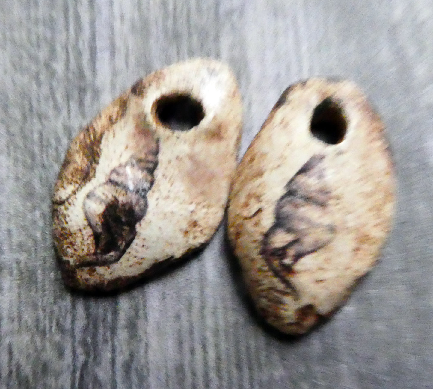 Ceramic Fossil Pebble Earring Charms #3