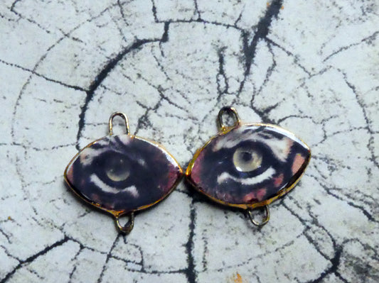 Ceramic Tigers Eyes Decal Connectors #5