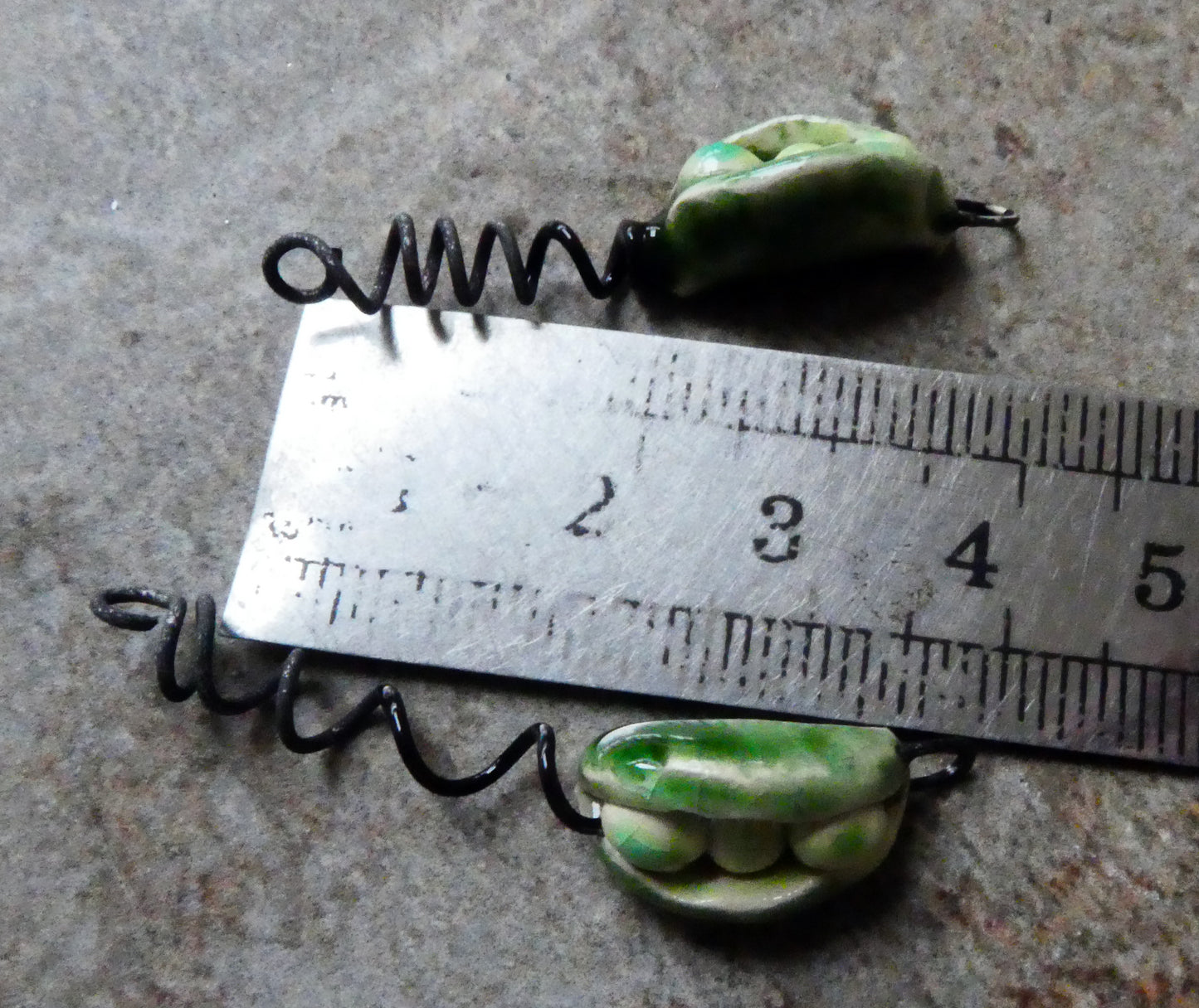Ceramic Peapod and Tendril Earring Charms