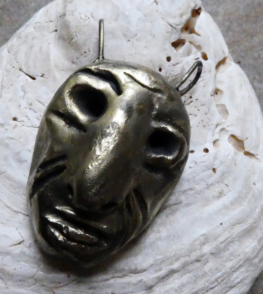 Ceramic Bronzed Head Pendant