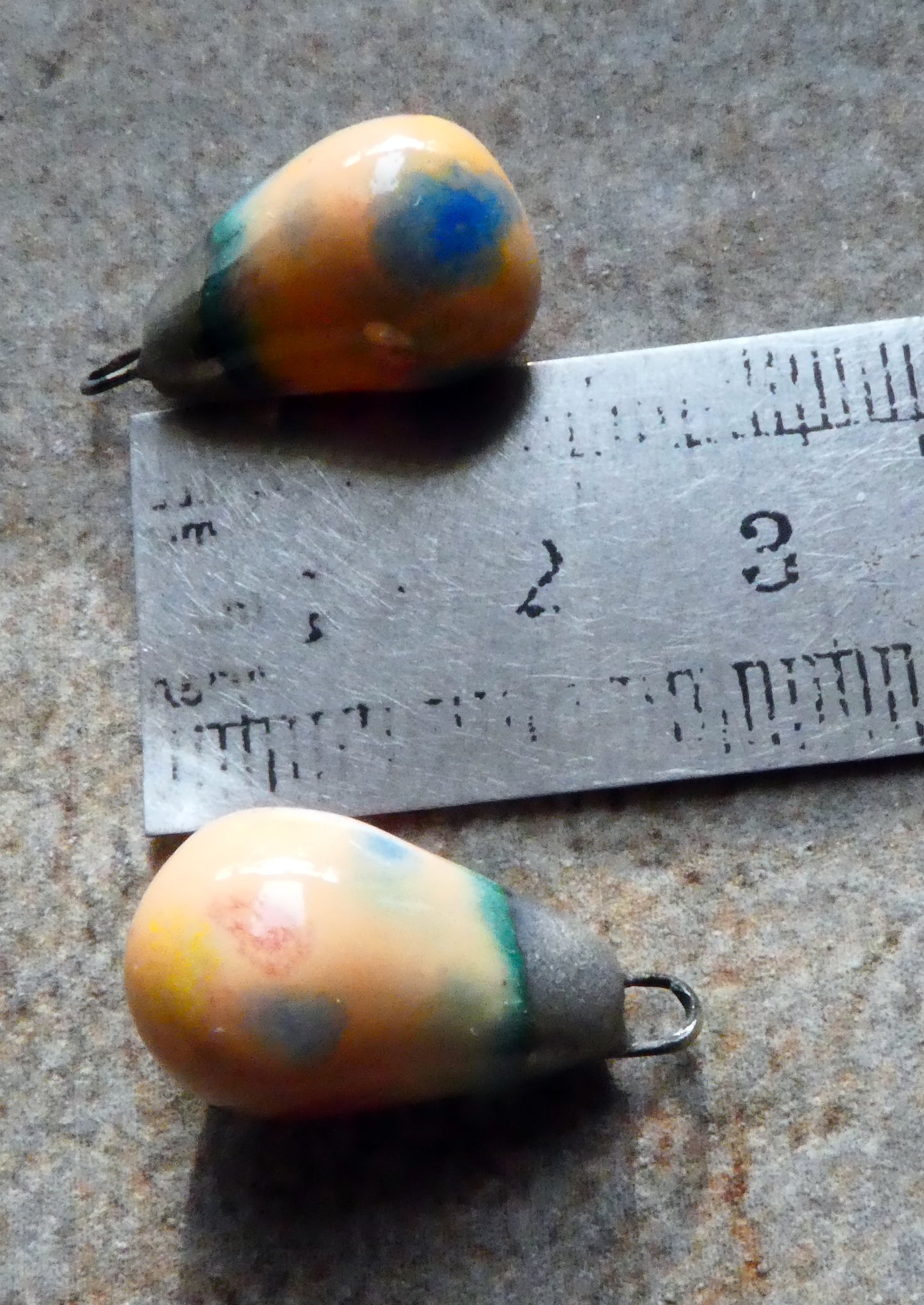 Ceramic Drops Earring Charms -Peach Party