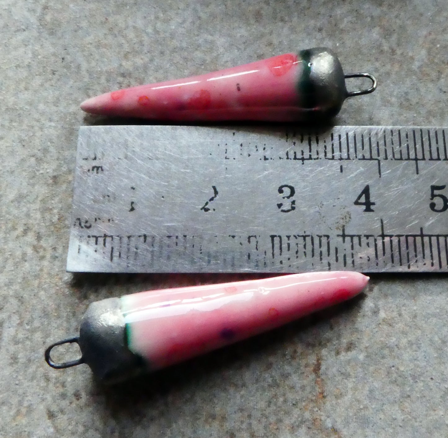 Ceramic Spikes Earring Charms -Berry Tart