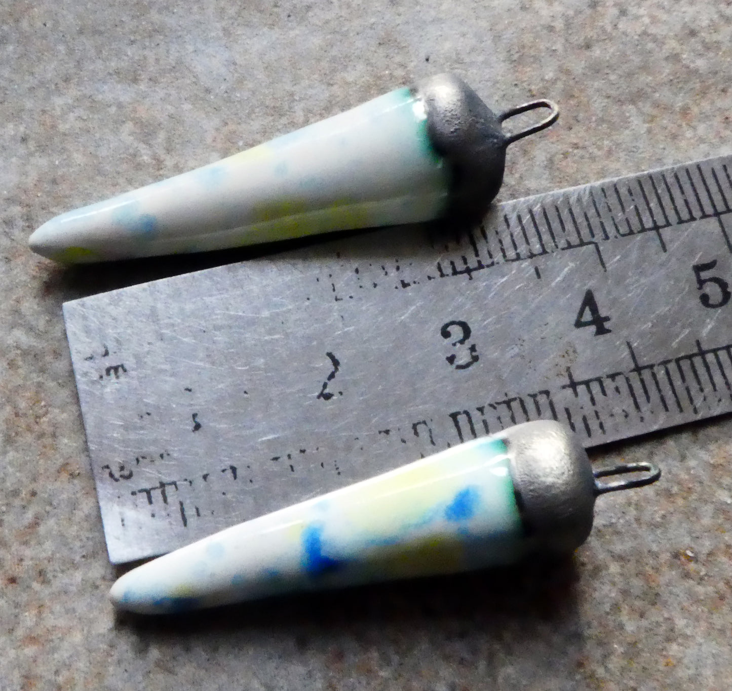 Ceramic Spikes Earring Charms -Gogh Iris
