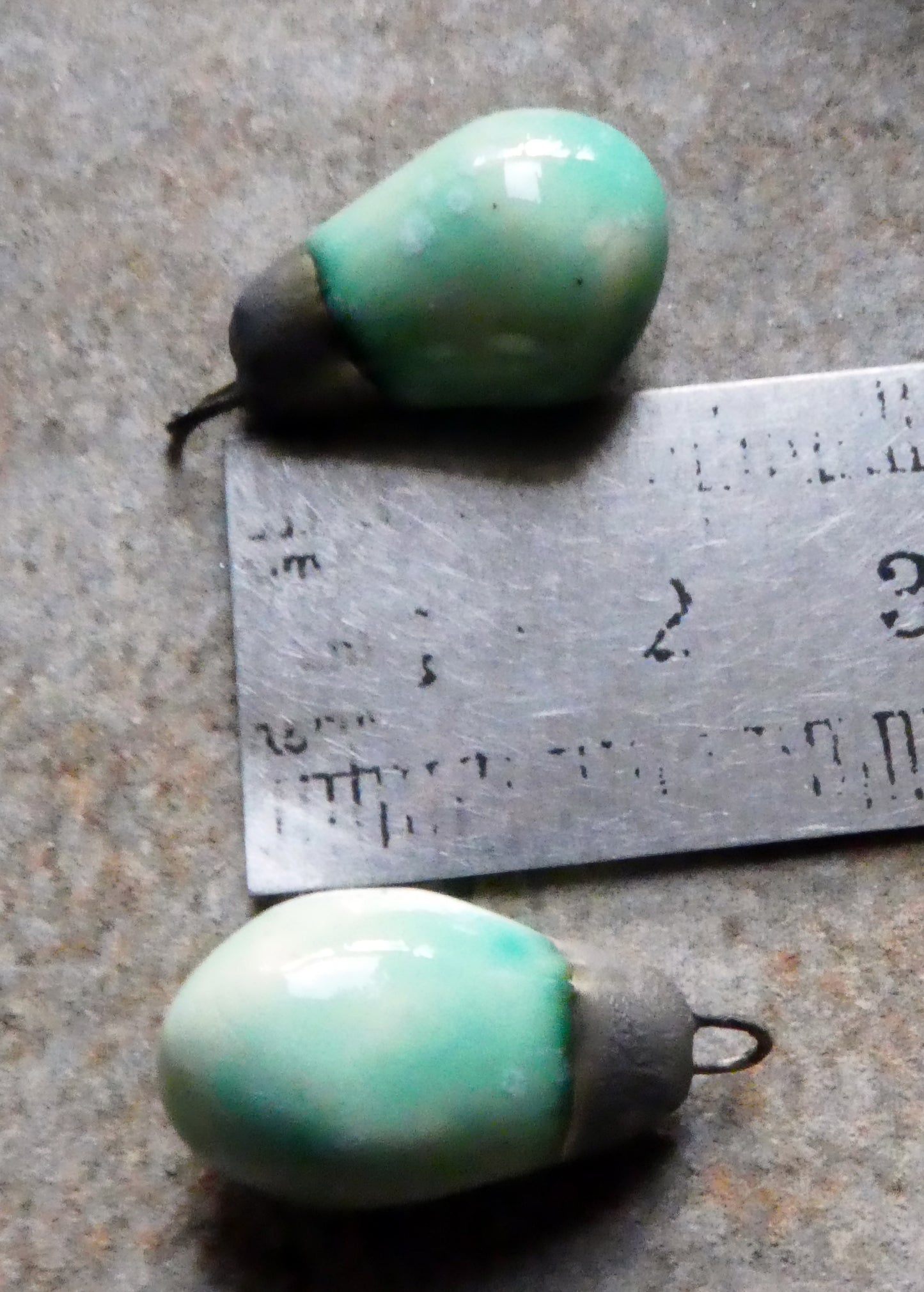 Ceramic Drops Earring Charms -Seafoam