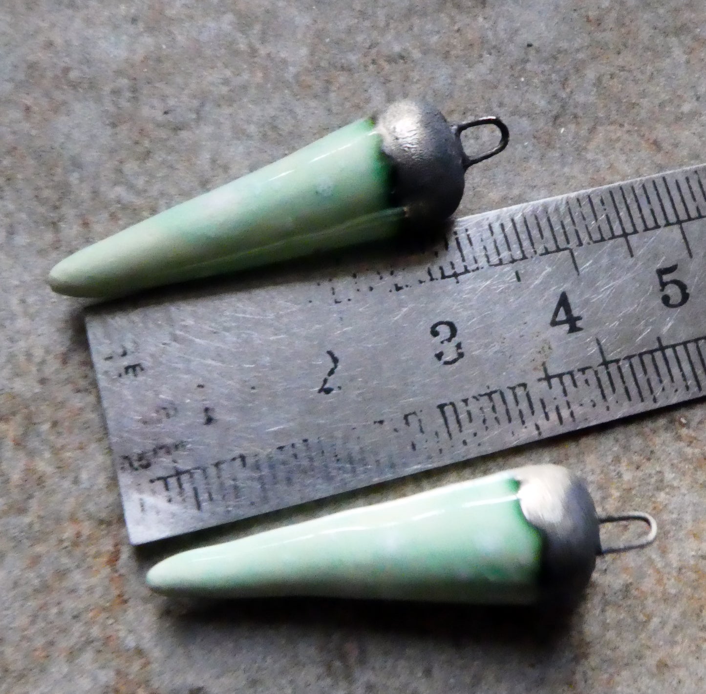 Ceramic Spikes Earring Charms -Seafoam